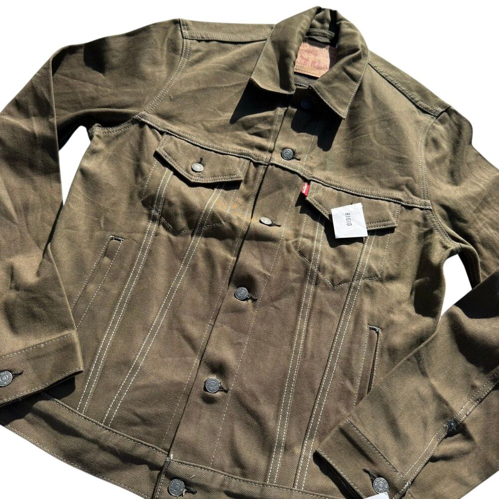 Vintage 2001 Levi’s 70797 Trucker Jacket Medium Brown Denim NWT Deadstock Rigid